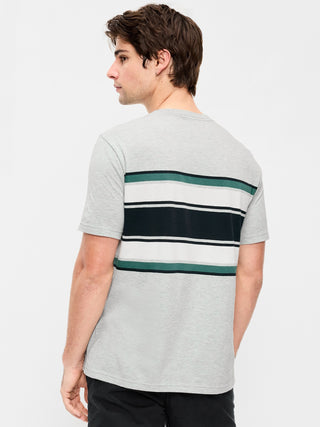Camiseta Manga Corta con Detalle de Rayas