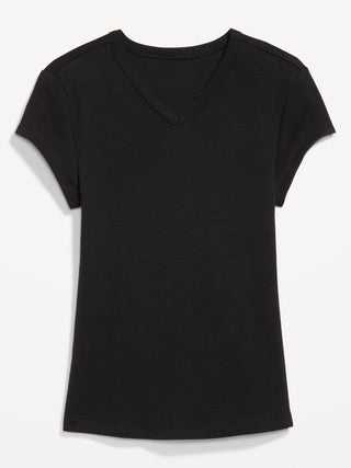 Camiseta Ajustada Cuello V de Algodón