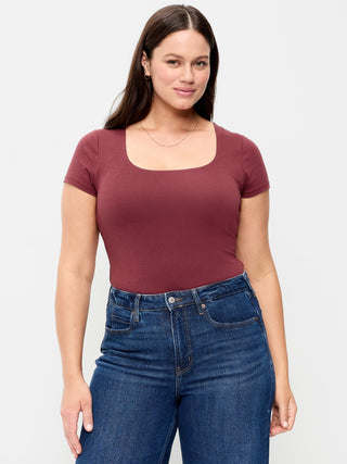 Camiseta Manga Corta Cuello Cuadrado