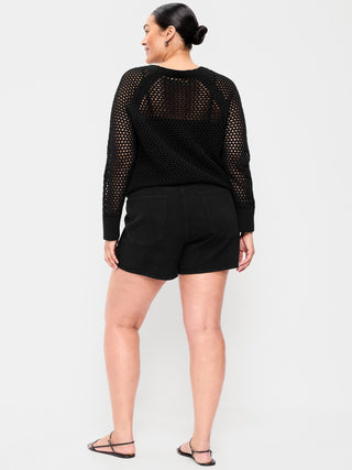 Short Denim Talle Alto con Bolsillos