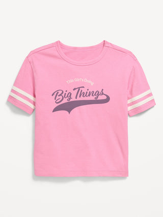 Camiseta gráfica extragrande para niñas pequeñas.