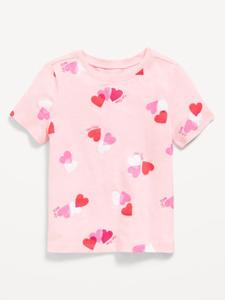 Camiseta De Manga Corta Con Logo Gráfico Para Niñas Pequeñas.