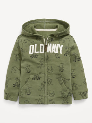 Sudadera con capucha unisex con logo y cremallera para niños pequeños.