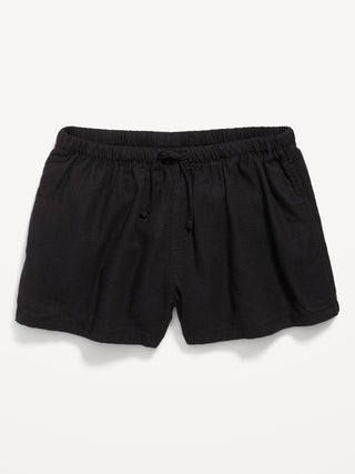 Shorts en mezcla de lino para niña.