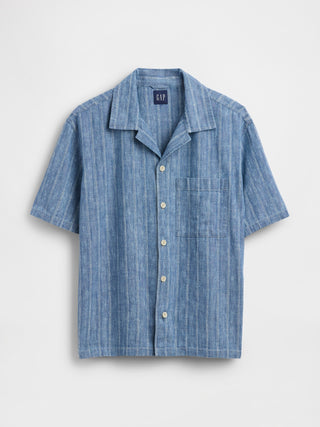 Camisa Resort Denim Dobby.
