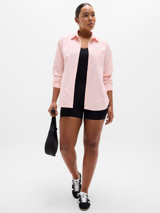 Oversized Long-Sleeve Shirt with Pockets