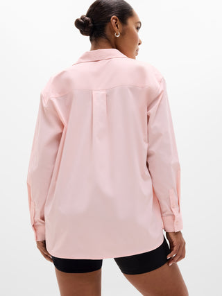 Oversized Long-Sleeve Shirt with Pockets