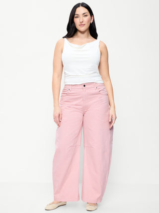 Pantalones chinos tipo barril de tiro medio.