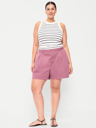 Shorts chinos OGC de cintura alta, entrepierna de 6 pulgadas.