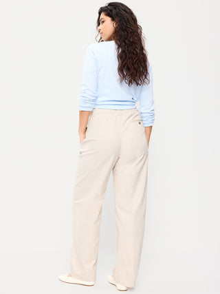 Pantalón Recto Talle Alto con Bolsillos