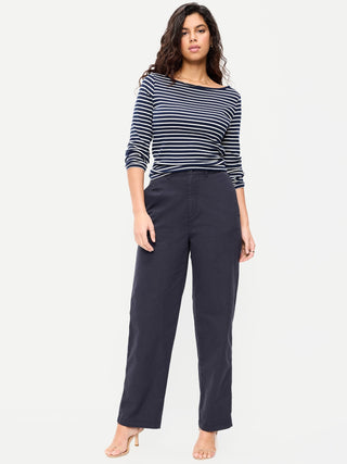 Pantalón Recto Talle Alto con Bolsillos