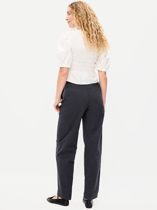 Pantalón Recto Talle Alto con Bolsillos