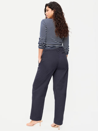 Pantalón Recto Talle Alto con Bolsillos