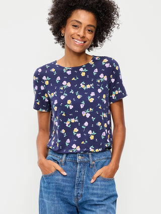 Camiseta de lujo con cuello redondo.