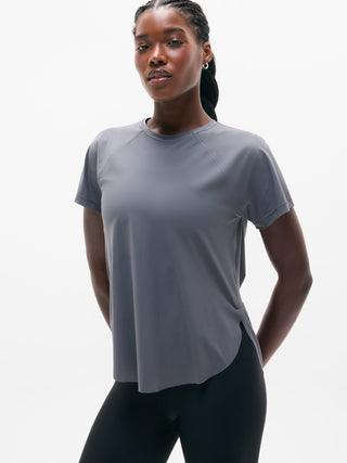 Sports T-shirt Round Neck Mesh Detail