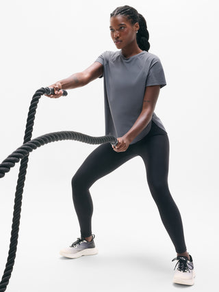 Sports T-shirt Round Neck Mesh Detail