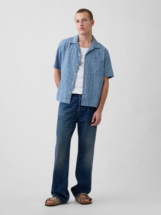 Camisa Resort Denim Dobby.