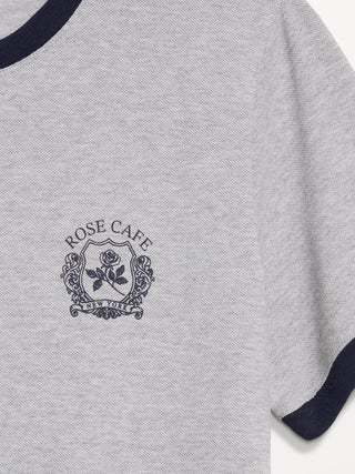 Camiseta de piqué con cuello redondo.