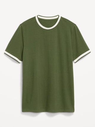 Camiseta de piqué con cuello redondo.
