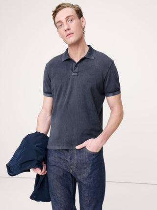 Polo de piqué de algodón ante.