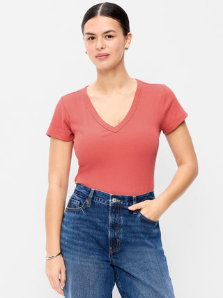 Camiseta Ajustada Manga Corta de Algodón