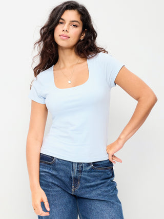 Camiseta Manga Corta Cuello Cuadrado