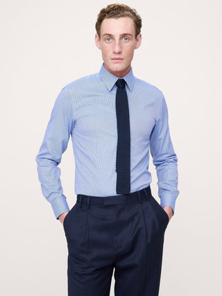 Camisa Manga Larga Ajustada de Algodón