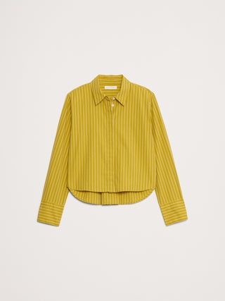 Cropped Long-Sleeve Cotton Shirt