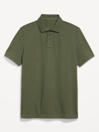 Short Sleeve Cotton Polo Shirt with Buttons