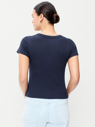 Camiseta Ajustada Manga Corta de Algodón