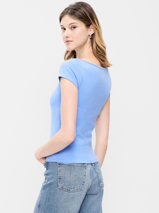 Camiseta Ajustada con Cuello Barco