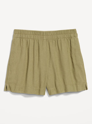 High-waisted shorts with elastic waistband