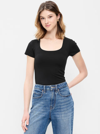 Camiseta Manga Corta Cuello Cuadrado