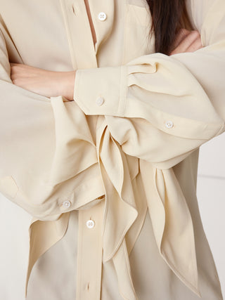 Camisa Manga Larga con Puños Anudados