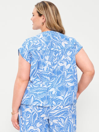 Camisa Manga Corta con Estampado Floral