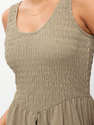 Vestido de Tirantes con Corpiño Fruncido