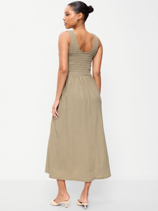 Vestido de Tirantes con Corpiño Fruncido