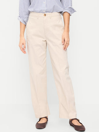 Pantalón Recto Talle Alto con Bolsillos