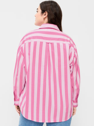 Camisa Oversize Manga Larga Estampado Rayas