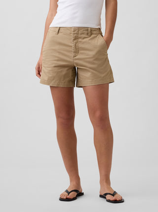 Shorts caqui Downtown de talle medio de 5".