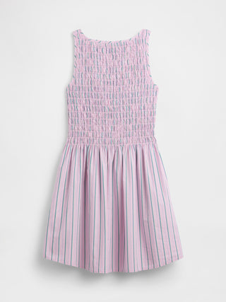 Minivestido fruncido con cuello barco.