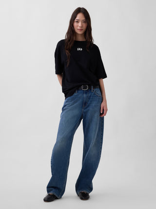 Camiseta Oversized Manga Corta con Logo