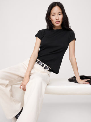 Camiseta Airy de algodón con cuello simulado.