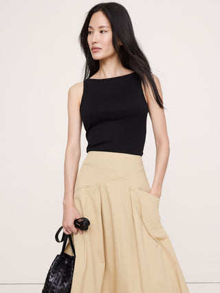 Camiseta Ajustada sin Mangas de Algodón