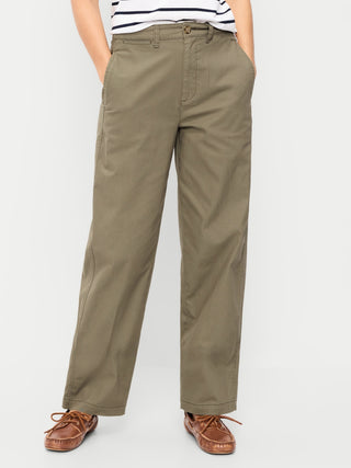 Pantalón Recto Talle Alto con Bolsillos