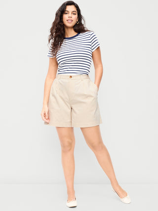 Shorts chinos OGC de cintura alta, entrepierna de 6 pulgadas.