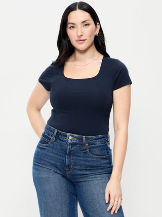Camiseta Manga Corta Cuello Cuadrado