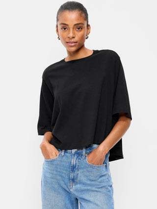 Camiseta Oversize Manga Corta de Algodón