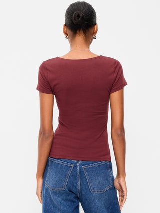 Camiseta Manga Corta Cuello Cuadrado