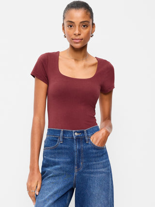 Camiseta Manga Corta Cuello Cuadrado